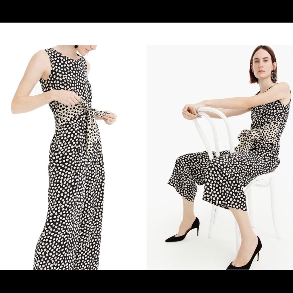 NWT J Crew Sz 6 Drone tie front silk jumpsuit